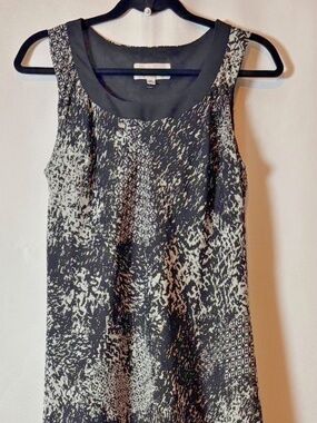 Black White Print Sleeveless Long Dress Size 12 Flowy A-LineS tudio I